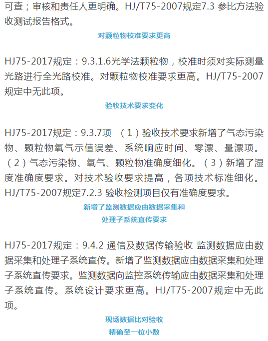 煙氣（so2，nox，顆粒物）排放連續(xù)監(jiān)測技術(shù)規(guī)范 HJ75-2017與HJ/T75-2007標(biāo)準(zhǔn)究竟有何不同